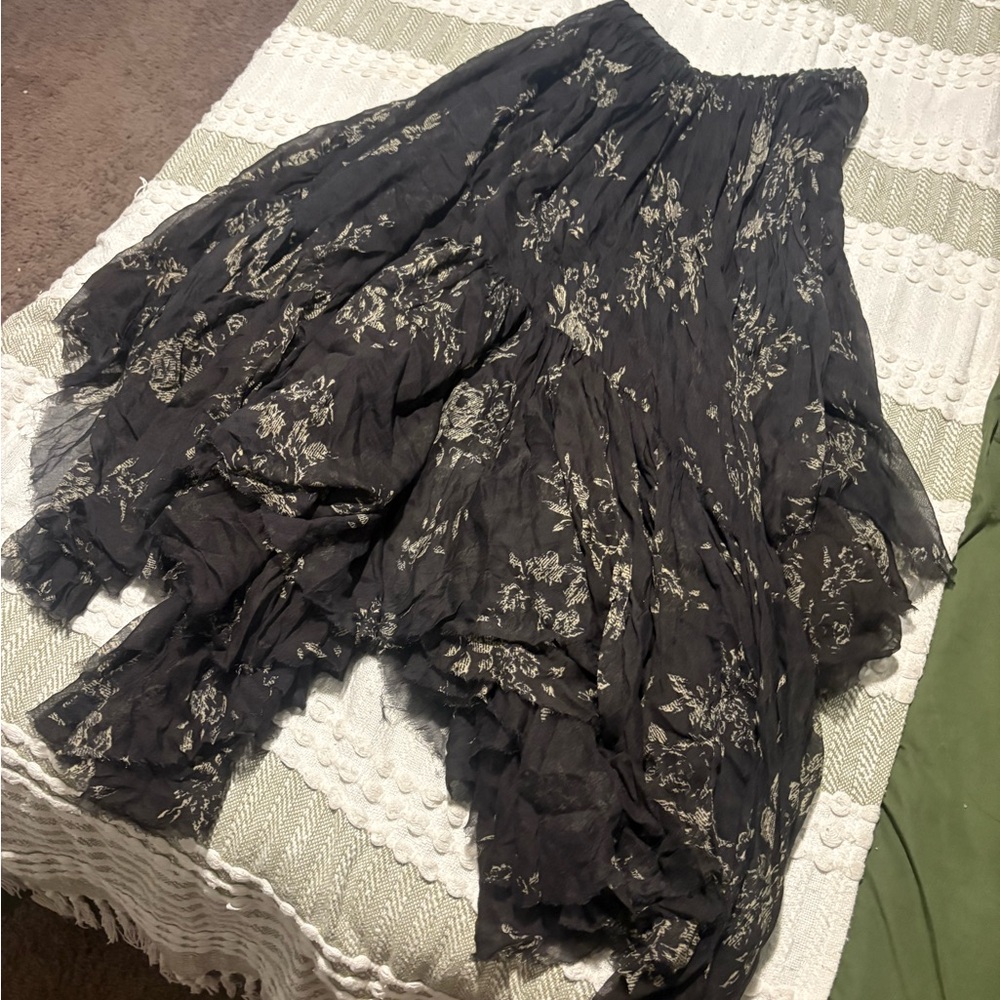 Black Floral Maxi Skirt
